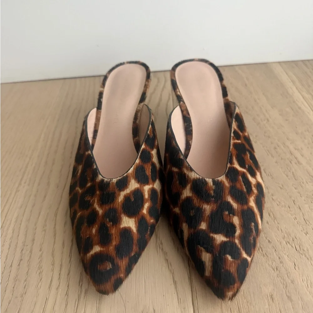 Loeffler Randall Leopard Print Women's Mules - Picture 2 of 6